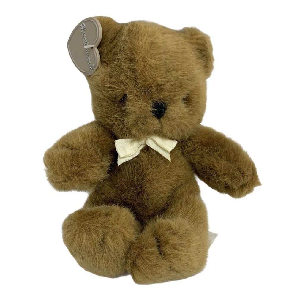 Vintage 1988 SUMMIT COLLECTION Heart warmer Brown Teddy Bear Stuffed Plush 7”